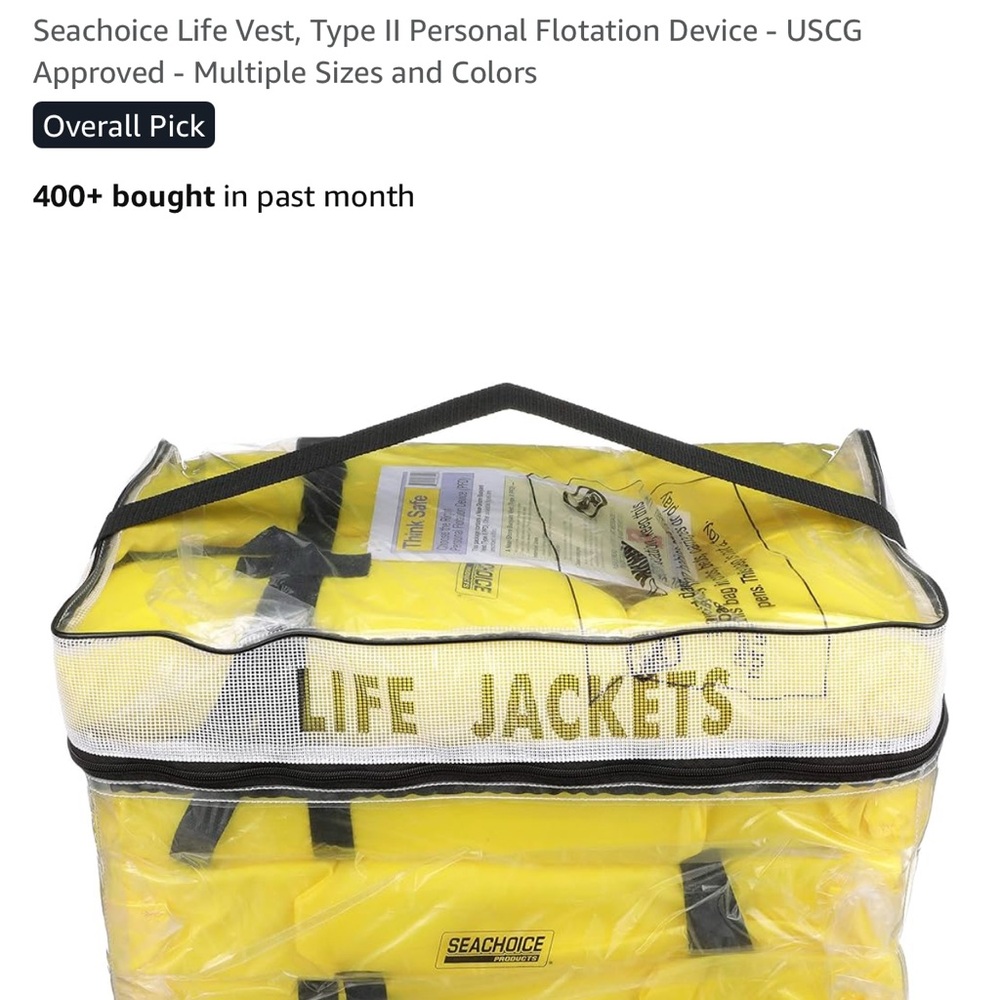 Seachoice Yellow Life Jackets